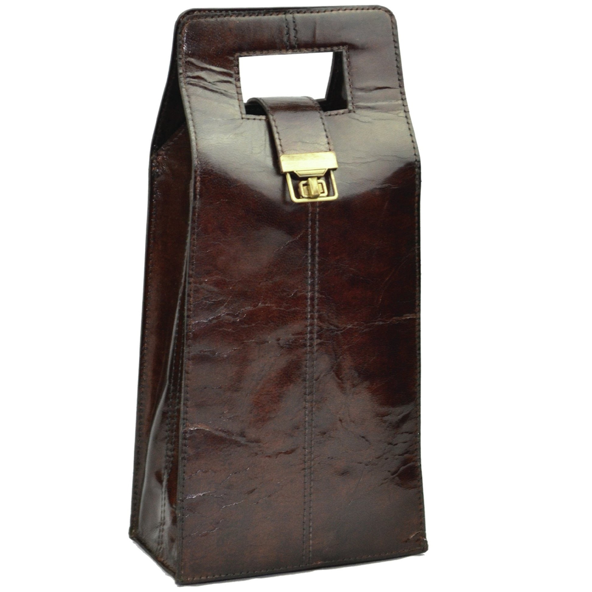 Cabernet Dark Brown Leather Double Wine Holder - Notbrand