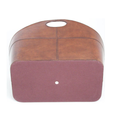 Dwell Tan Leather Magazine Basket - Notbrand