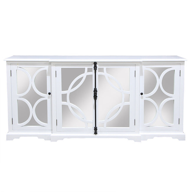 4 Door Sideboard with Mirror Backing - White - House of Hyne