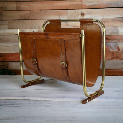 Prodigy Tan Leather Magazine Stand - Notbrand