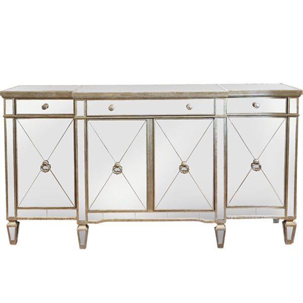 Mirrored Sideboard - Antiqued Ribbed - House of Hyne