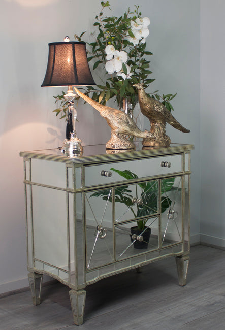 Mirrored Dresser Nightstand - Antique  - House of Hyne