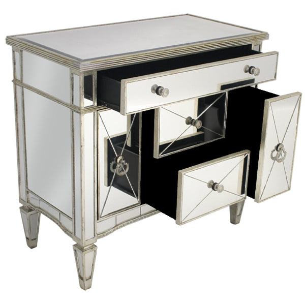 Mirrored Dresser Nightstand - Antique  - House of Hyne