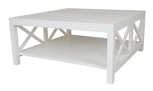 Catalina Crossed White Coffee Table - Notbrand