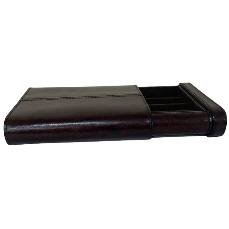 Kekam Dark Leather 4-Cigar Case - Notbrand