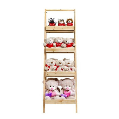 4 Tier Wooden Ladder Shelf - Natural - NotBrand