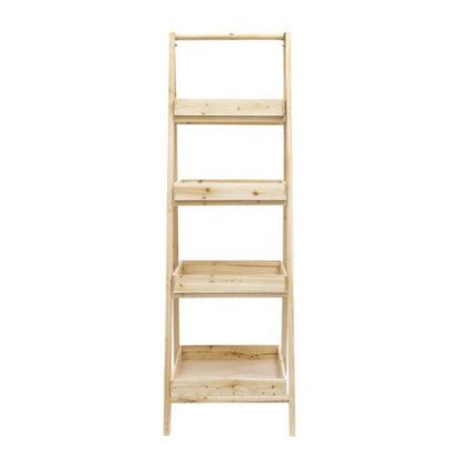 4 Tier Wooden Ladder Shelf - Natural - NotBrand