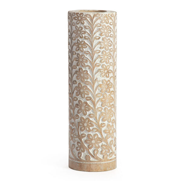 Hand-carved Tapered Mango Wood Vase - 40cm - Notbrand