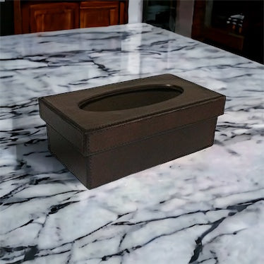 Serpretus Dark Leather Tissue Box - Notbrand