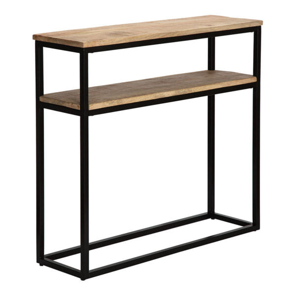 Avoca Mango Wood Console Table with Shelf - 90cm - Notbrand