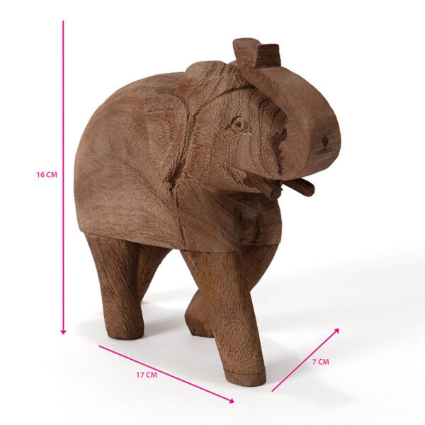 Cracked Finish Mango Wood Elephant - Natural - Notbrand