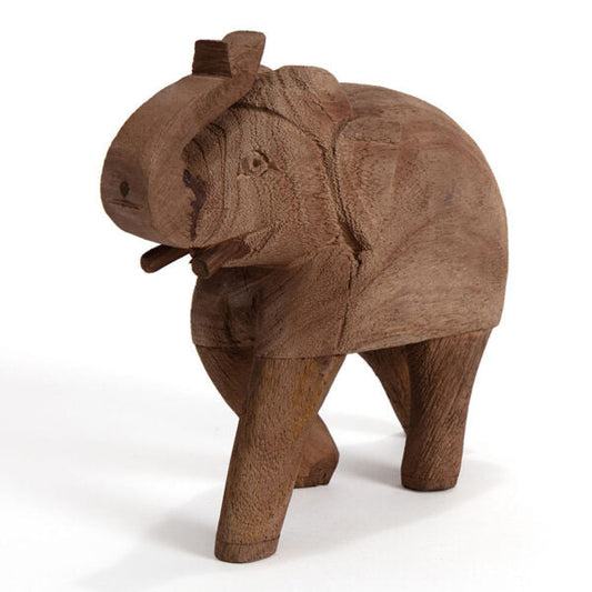 Cracked Finish Mango Wood Elephant - Natural - Notbrand