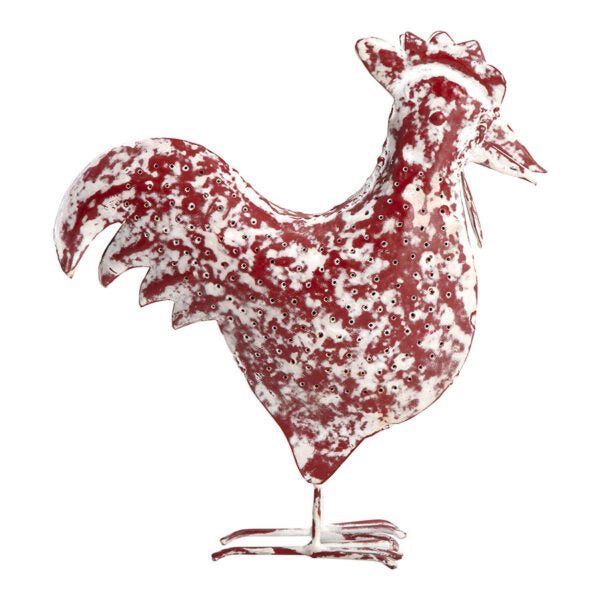 Asst Handcrafted Distressed Red Rooster & Chook Set - 2 Pieces - Notbrand