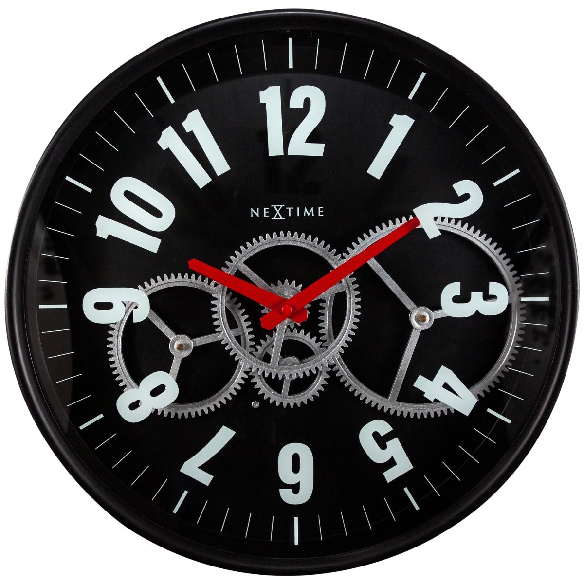 NeXtime Modern Gear Wall Clock 36cm Black - Notbrand