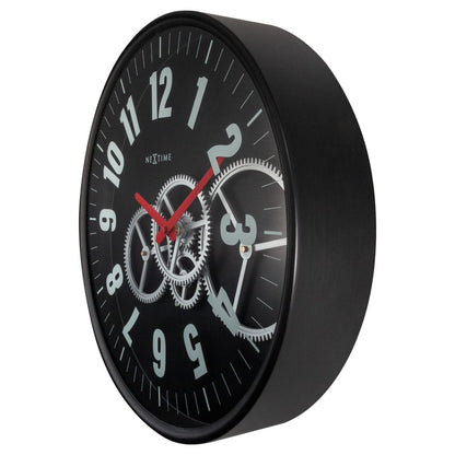 NeXtime Modern Gear Wall Clock 36cm Black - Notbrand