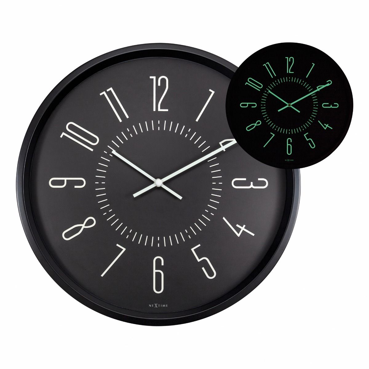 NeXtime Luminous Wall Clock 35cm Black - Notbrand