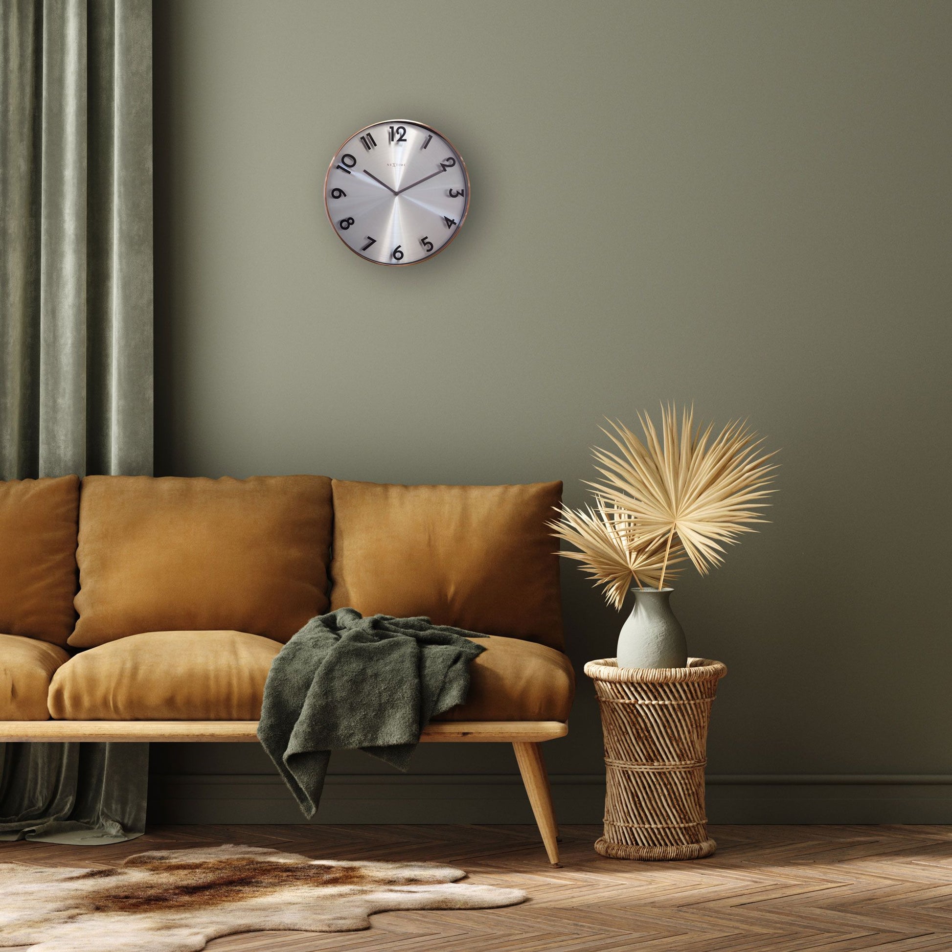 NeXtime Reflection Wall Clock in Copper - 40cm - Notbrand