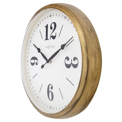 NeXtime Classic Wall Clock in Gold - 39cm - Notbrand