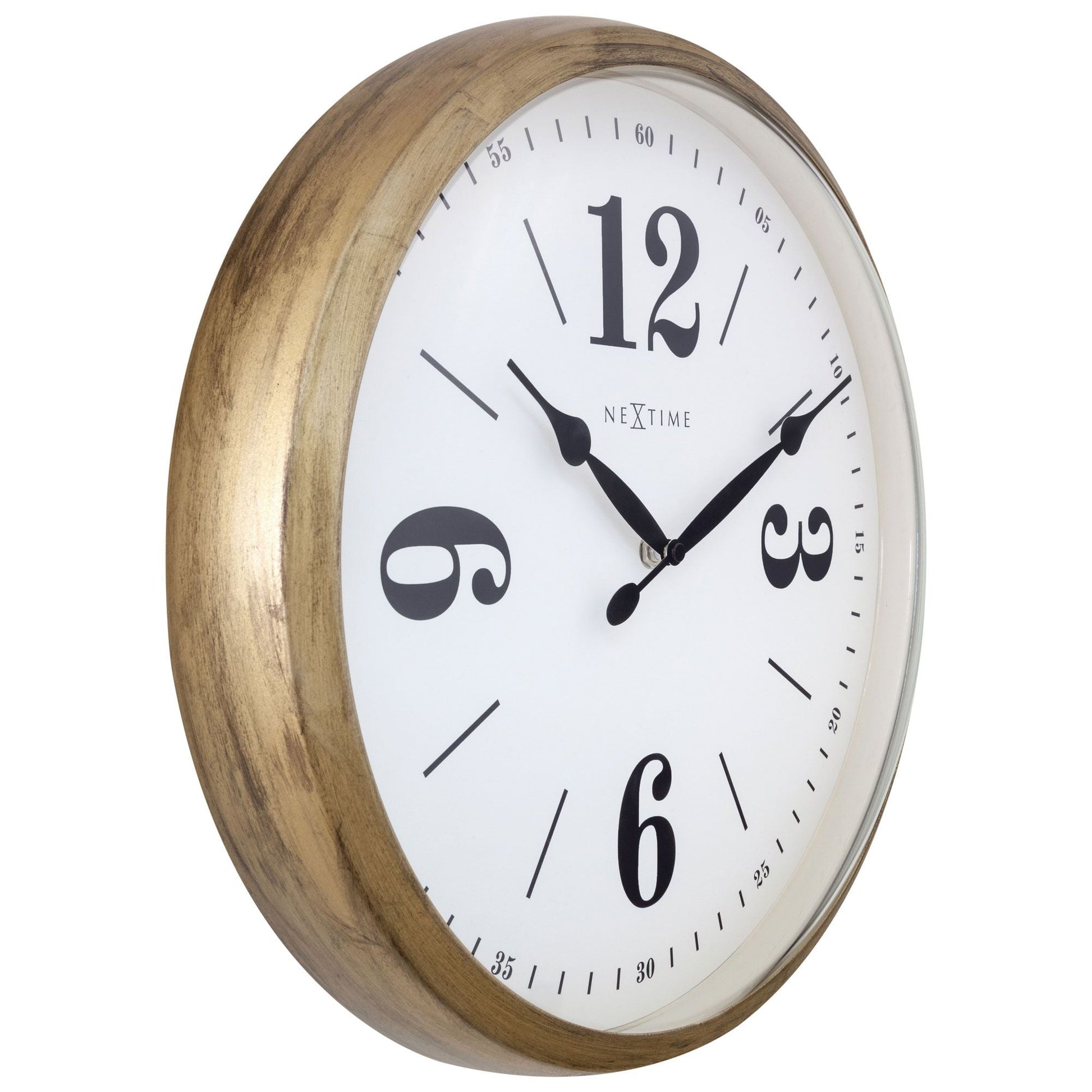 NeXtime Classic Wall Clock in Gold - 39cm - Notbrand