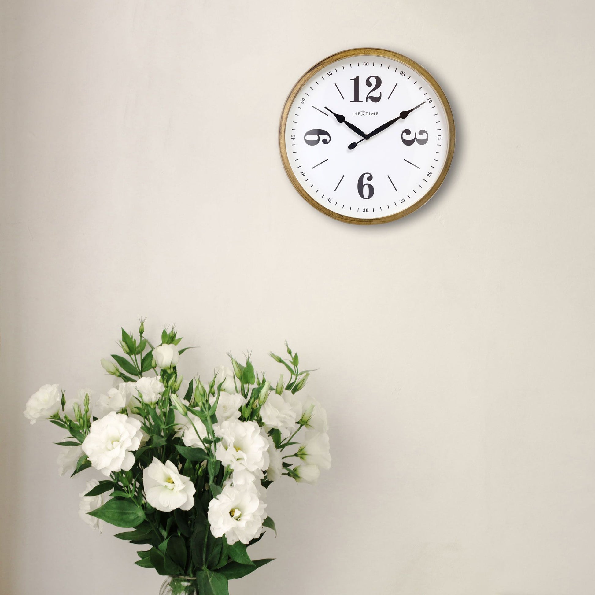 NeXtime Classic Wall Clock in Gold - 39cm - Notbrand