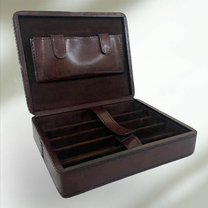 Xenos Dark Leather 5-Cigar Box - Notbrand