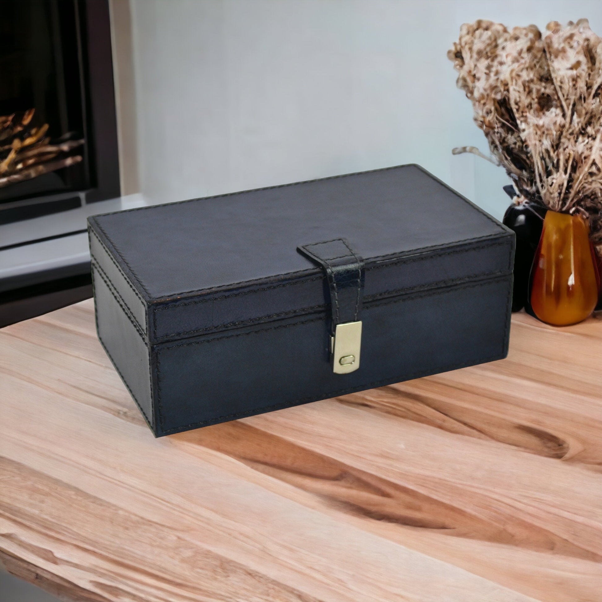 Viktas Black Leather Accessories Box - Notbrand