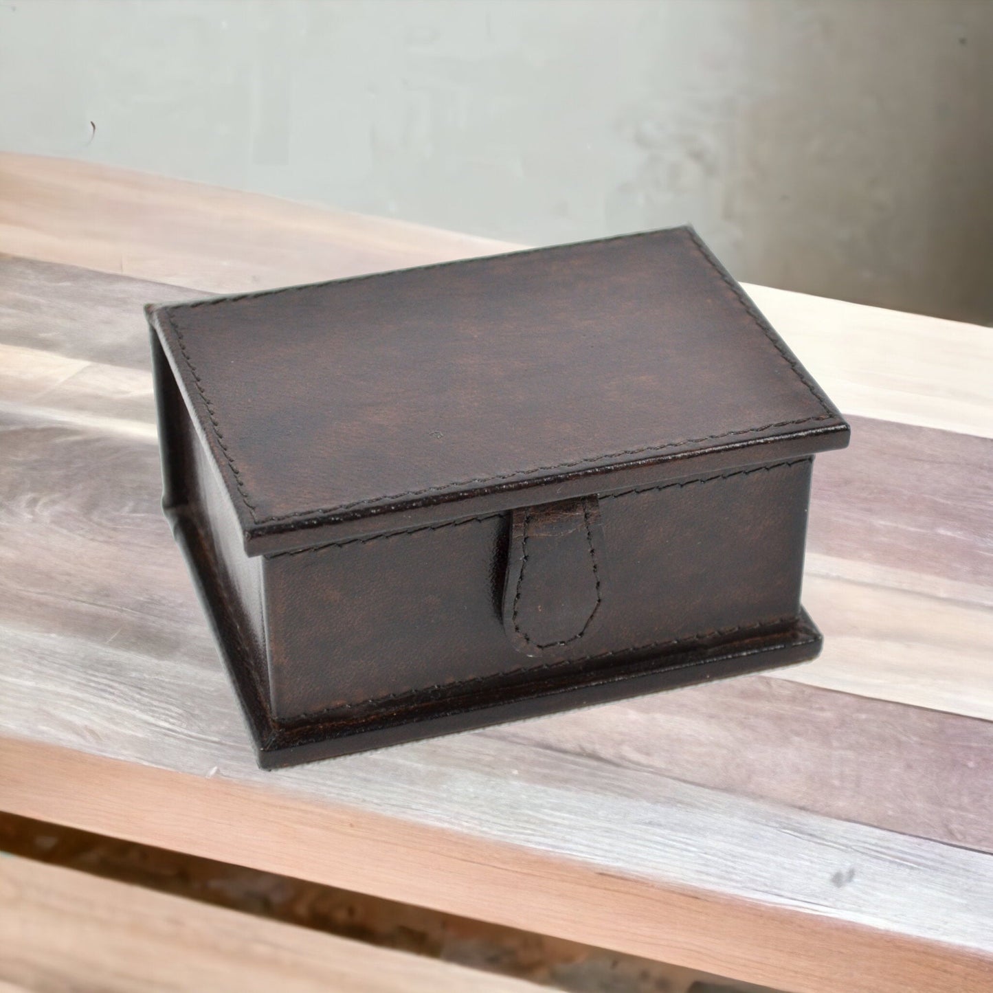 Dark Leather Business Card Holder - Notbrand