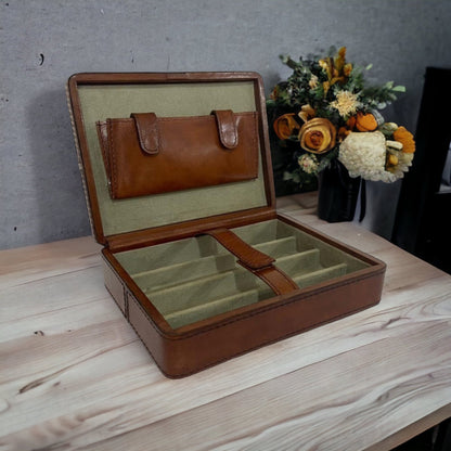 Agora Tan Leather 4-Cigar Box - Notbrand