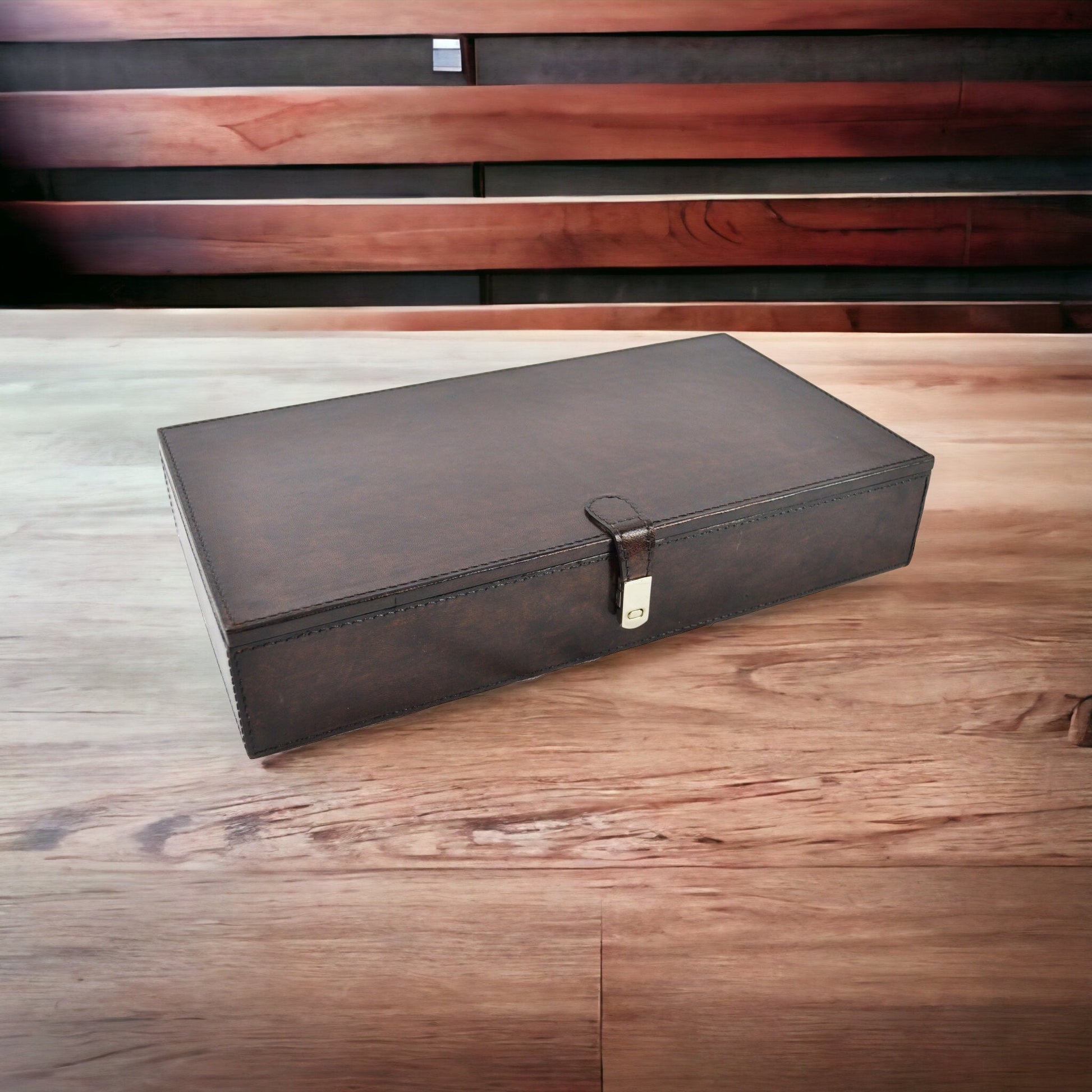 Syfas Dark Leather Jewellery Box - Notbrand