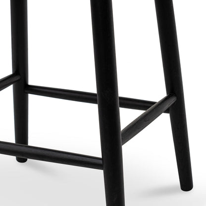 Satlos Oak Frame Bar Stool - Full Black - Notbrand