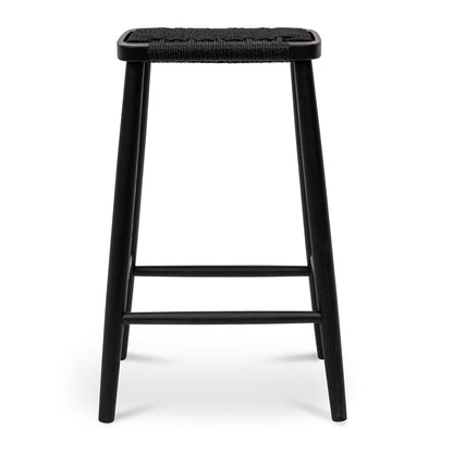 Satlos Oak Frame Bar Stool - Full Black - Notbrand