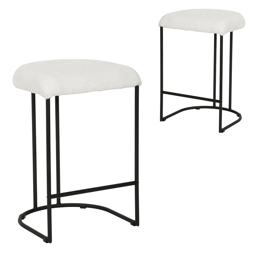 65cm Bar Stool - White Rabbit (Set of 2) - Notbrand