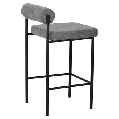 65cm Fabric Bar Stool - Grey (Set of 2) - Notbrand