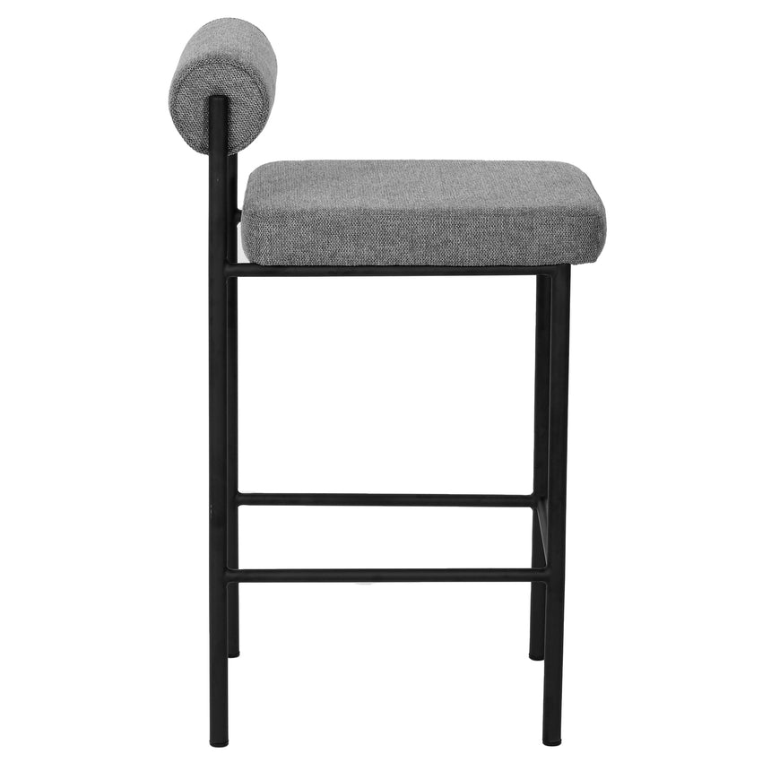 65cm Fabric Bar Stool - Grey (Set of 2) - Notbrand