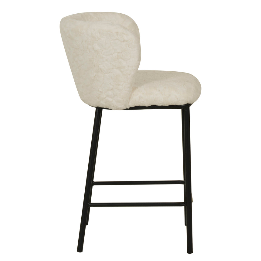 65cm Fabric Bar Stool - White Rabbit (Set of 2) - Notbrand