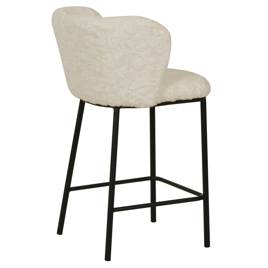 65cm Fabric Bar Stool - White Rabbit (Set of 2) - Notbrand