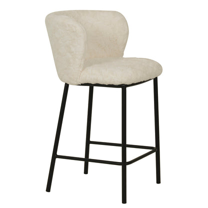 65cm Fabric Bar Stool - White Rabbit (Set of 2) - Notbrand