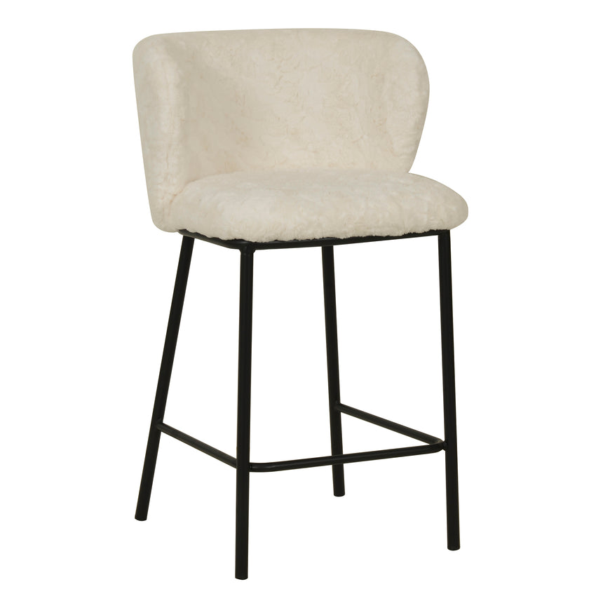 65cm Fabric Bar Stool - White Rabbit (Set of 2) - Notbrand