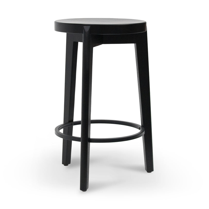 Groill Solid Wood Bar Stool in Black - 65cm - Notbrand