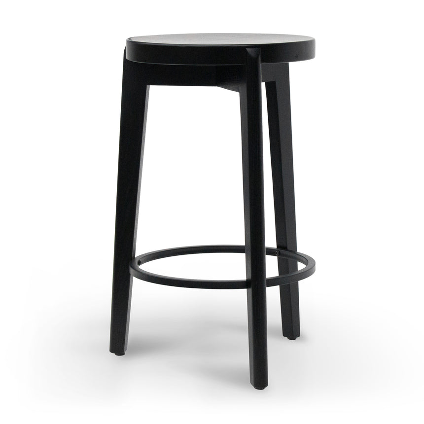 Groill Solid Wood Bar Stool in Black - 65cm - Notbrand