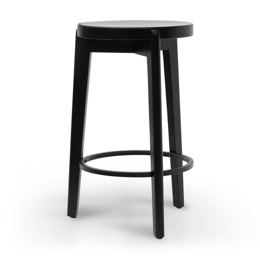 Groill Solid Wood Bar Stool in Black - 65cm - Notbrand