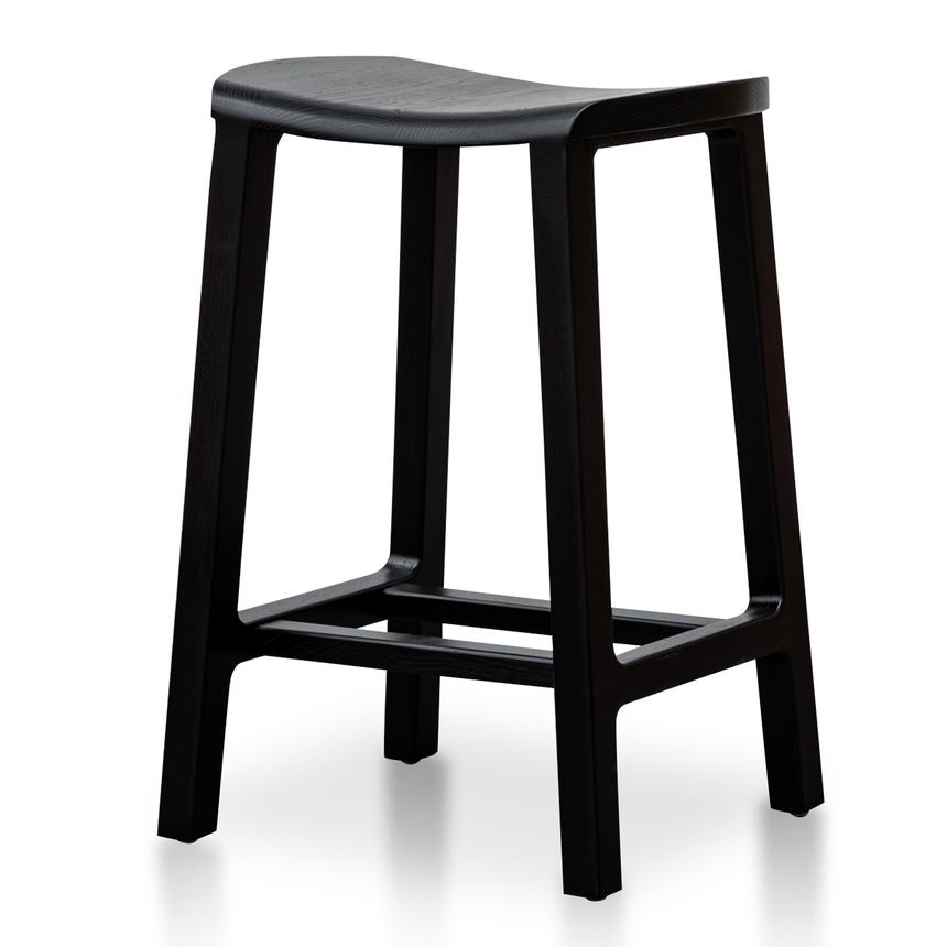 Aisan 65cm Wooden Bar Stool - Black - Notbrand