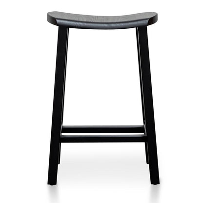 Aisan 65cm Wooden Bar Stool - Black - Notbrand