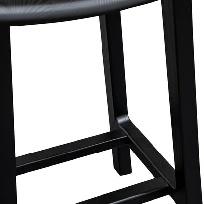 Aisan 65cm Wooden Bar Stool - Black - Notbrand