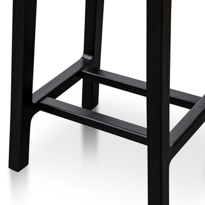 Aisan 65cm Wooden Bar Stool - Black - Notbrand