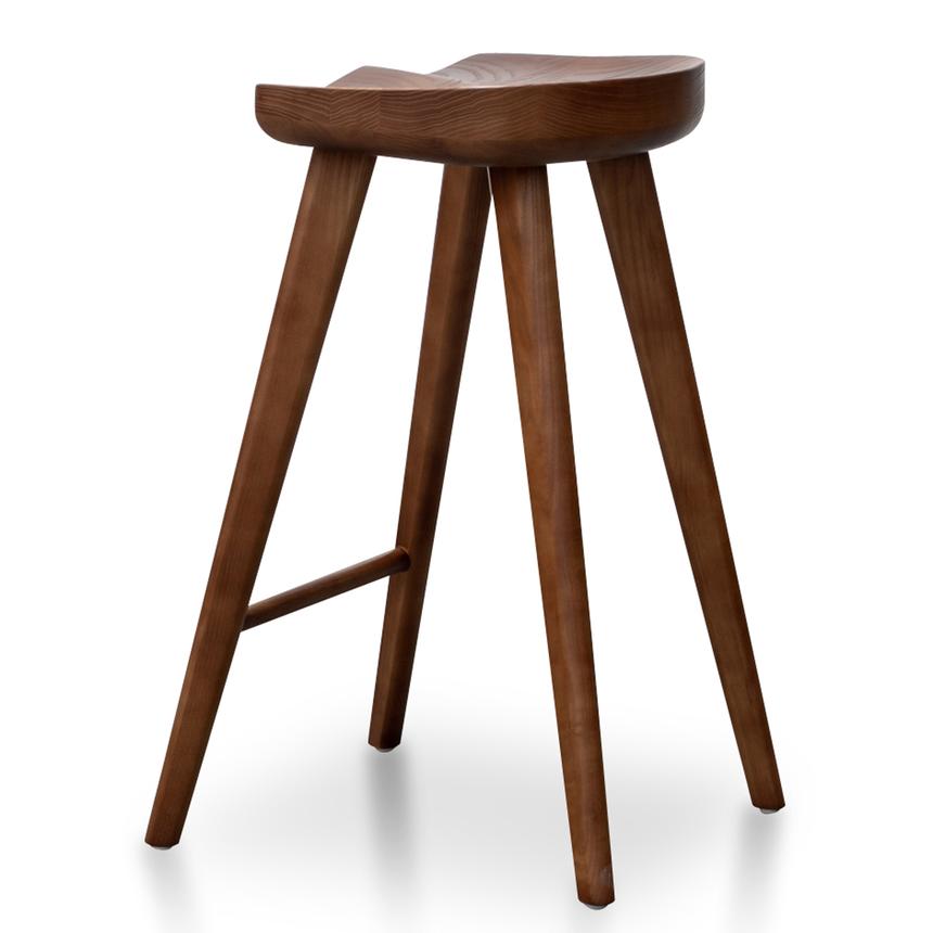 Elqid 65cm Wooden Bar Stool - Walnut - Notbrand