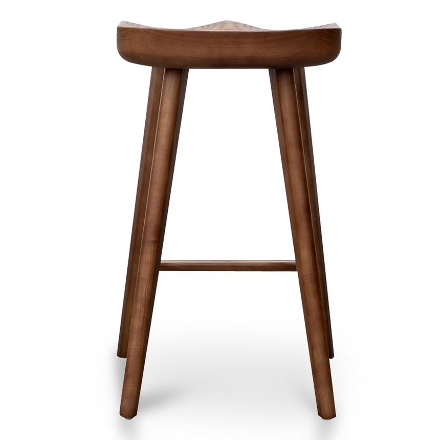 Elqid 65cm Wooden Bar Stool - Walnut - Notbrand