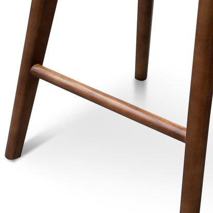 Elqid 65cm Wooden Bar Stool - Walnut - Notbrand