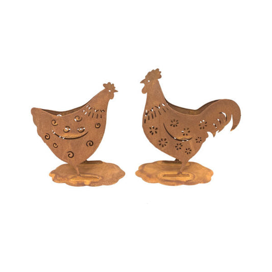 Asst Trendy Rust Chook Planters Set - 2 Pieces - Notbrand