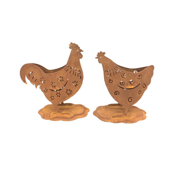 Asst Trendy Rust Chook Planters Set - 2 Pieces - Notbrand